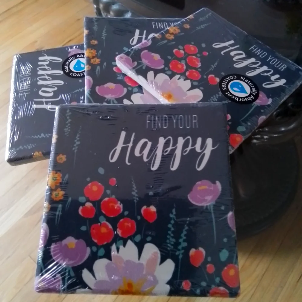 Floral Happy Coasters Set
